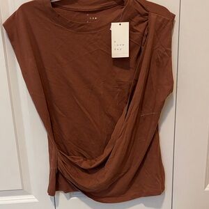 A New Day Women's Rust Short Sleeve Top